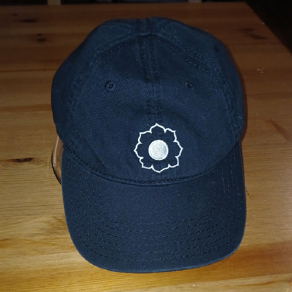 Navy Blue Baseball Cap with Floral Embroidery